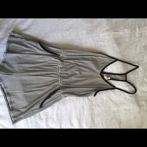 Black and white striped romper